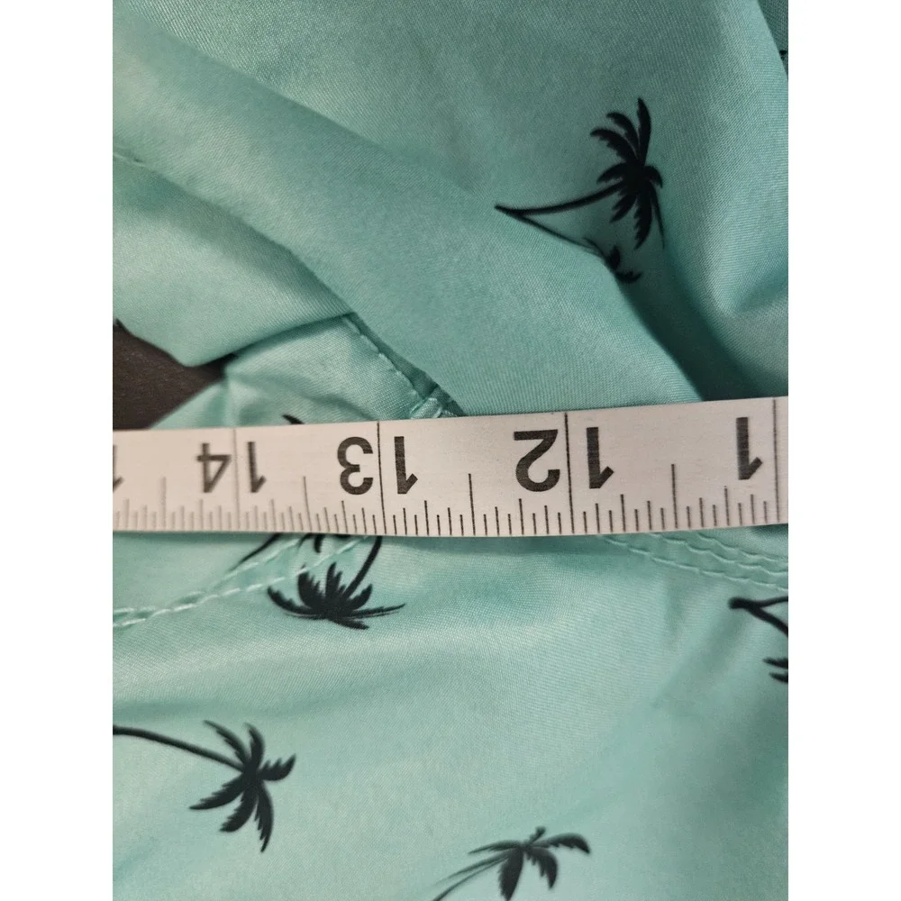 KANU SURF Boys Swim‎ Trunks Size L 14/16 Green Palm Trees Swim Shorts Beach